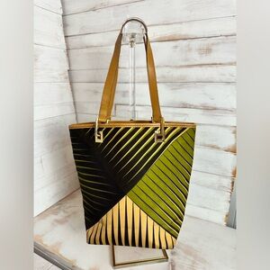 RARE Vintage Gucci 90’s Cruise Collection Geometric Stripe Tote Bag